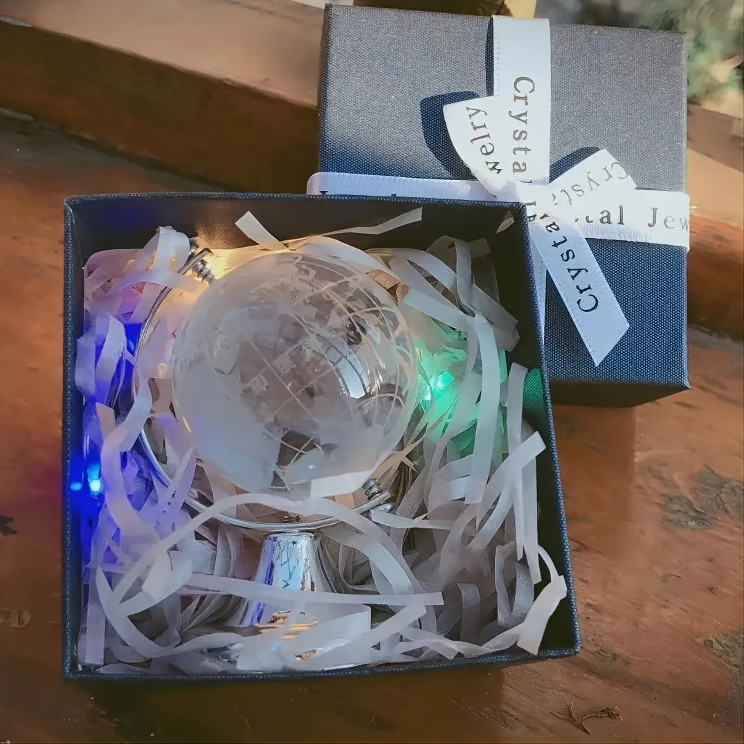 1pc Mini Crystal Globe - 3D Crystal Earth Globe for Home Decor