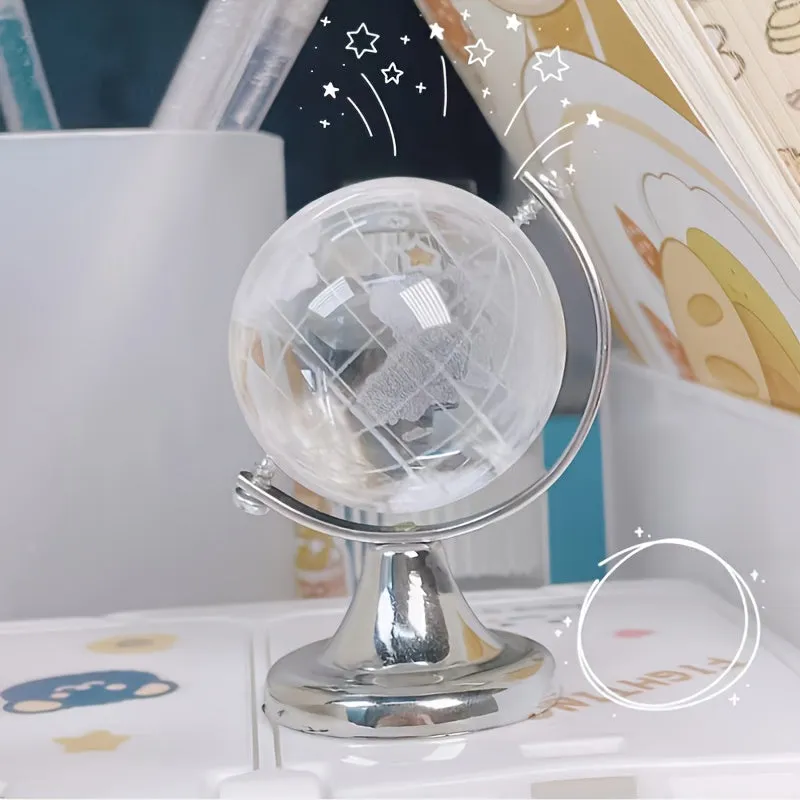 1pc Mini Crystal Globe - 3D Crystal Earth Globe for Home Decor