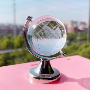 1pc Mini Crystal Globe - 3D Crystal Earth Globe for Home Decor