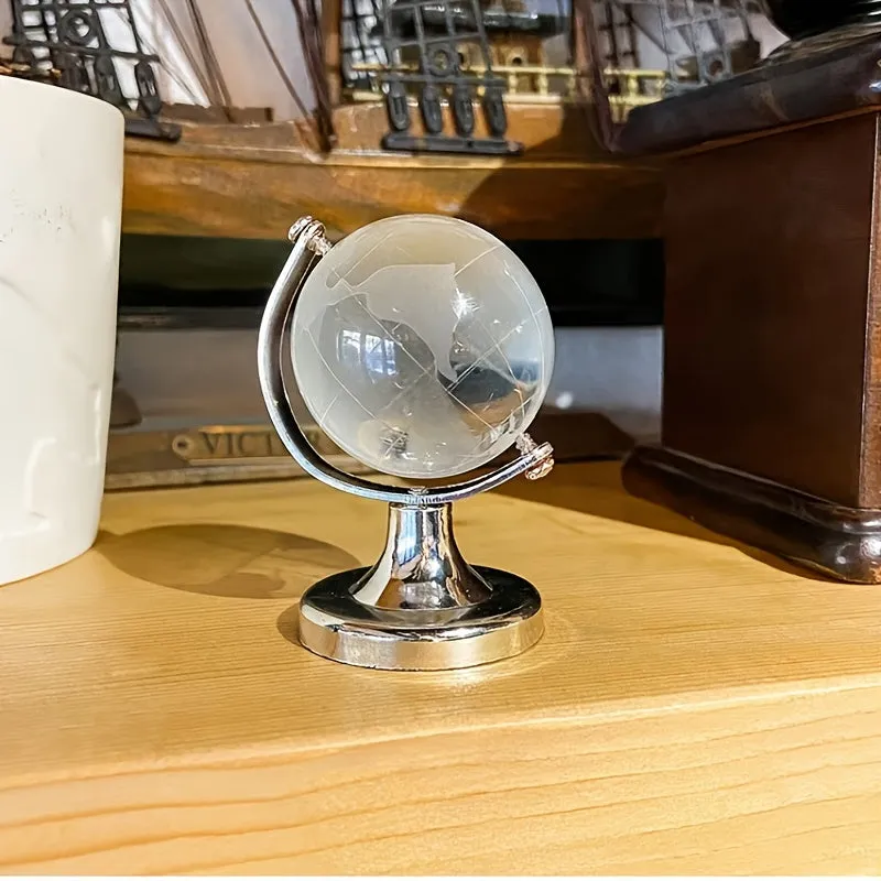 1pc Mini Crystal Globe - 3D Crystal Earth Globe for Home Decor