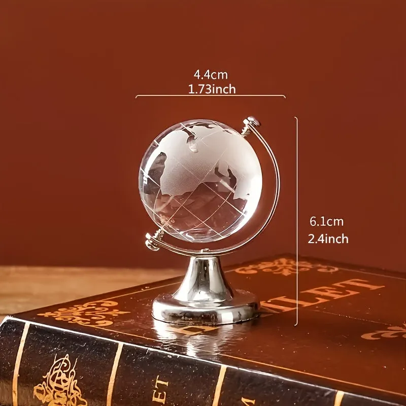 1pc Mini Crystal Globe - 3D Crystal Earth Globe for Home Decor
