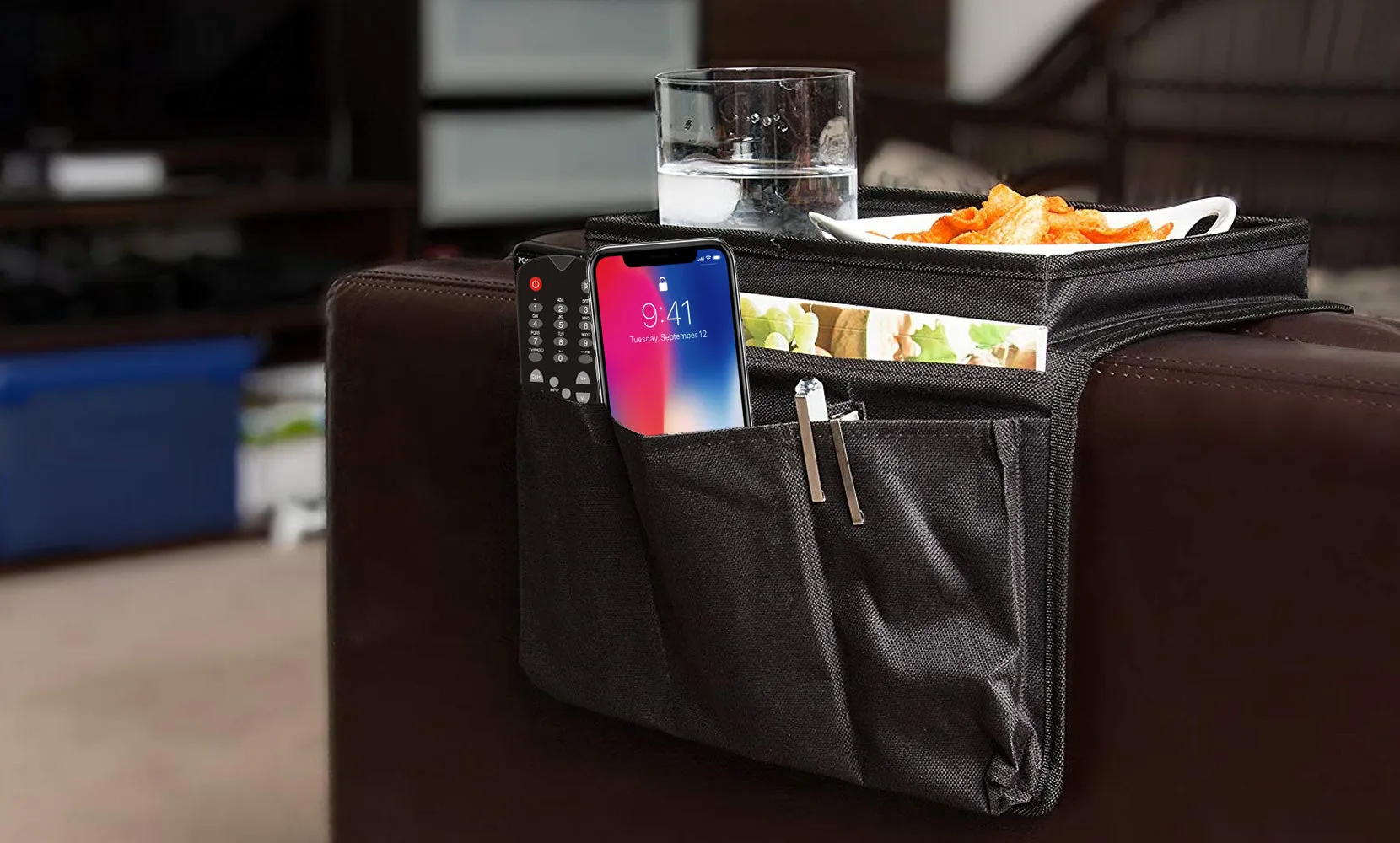 6-Pocket Armrest Organizer, Sofa, Couch, Armchair Caddy, Remote Control Holder
