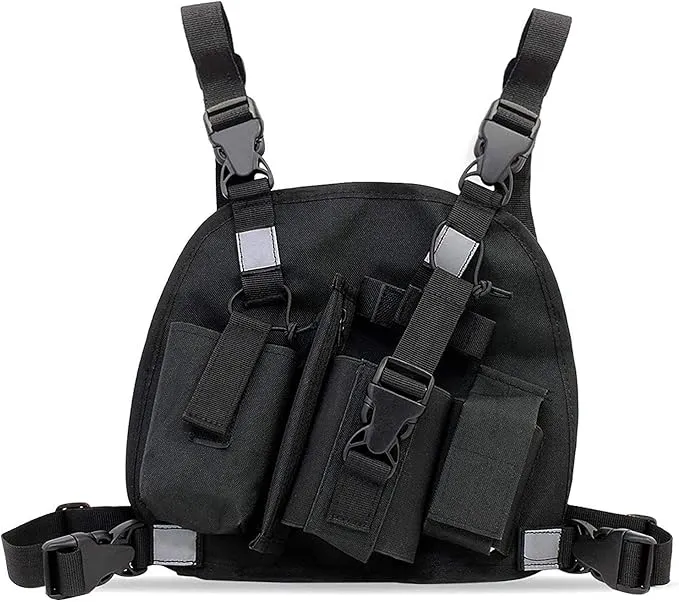 abcGoodefg Radio Chest Harness Chest Front Pack Pouch Holster Vest Rig for Two Way Radio Walkie Talkie(Rescue Essentials)