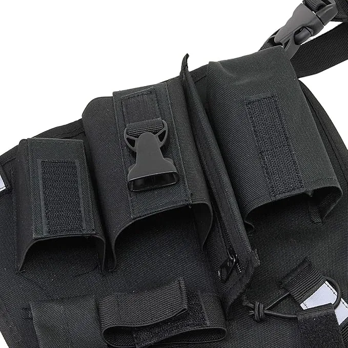 abcGoodefg Radio Chest Harness Chest Front Pack Pouch Holster Vest Rig for Two Way Radio Walkie Talkie(Rescue Essentials)