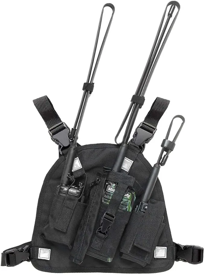 abcGoodefg Radio Chest Harness Chest Front Pack Pouch Holster Vest Rig for Two Way Radio Walkie Talkie(Rescue Essentials)