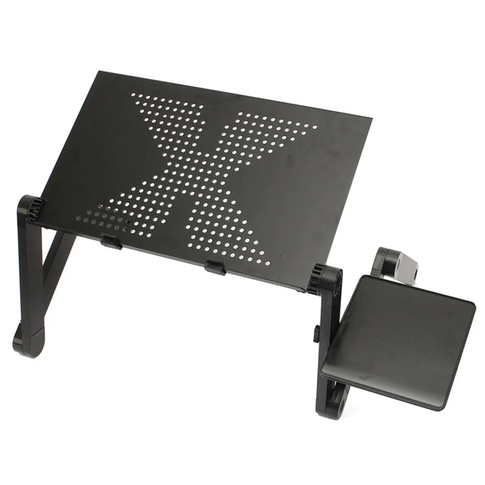 Adjustable Aluminum Laptop Desk Table Stand With Mouse Pad