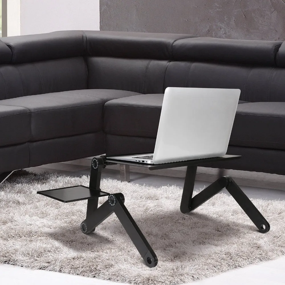 Adjustable Aluminum Laptop Desk Table Stand With Mouse Pad