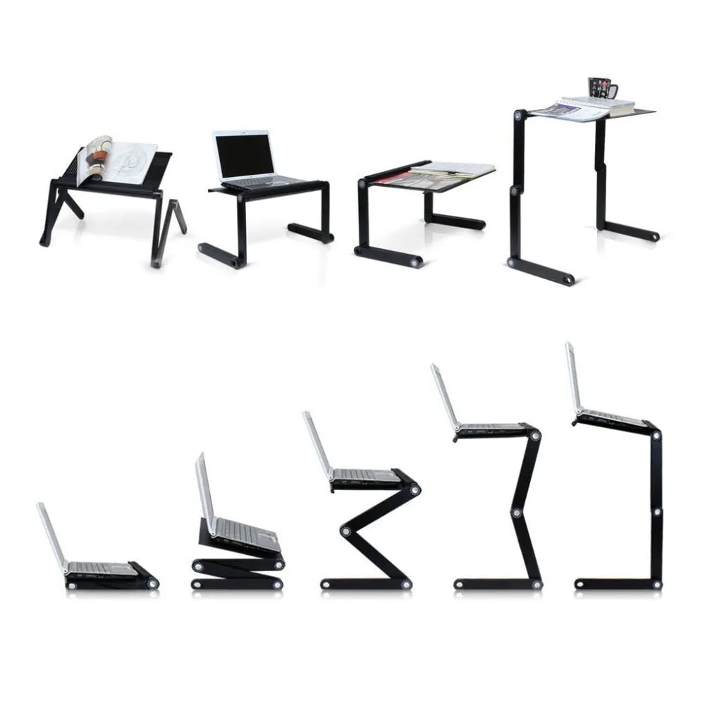 Adjustable Aluminum Laptop Desk Table Stand With Mouse Pad