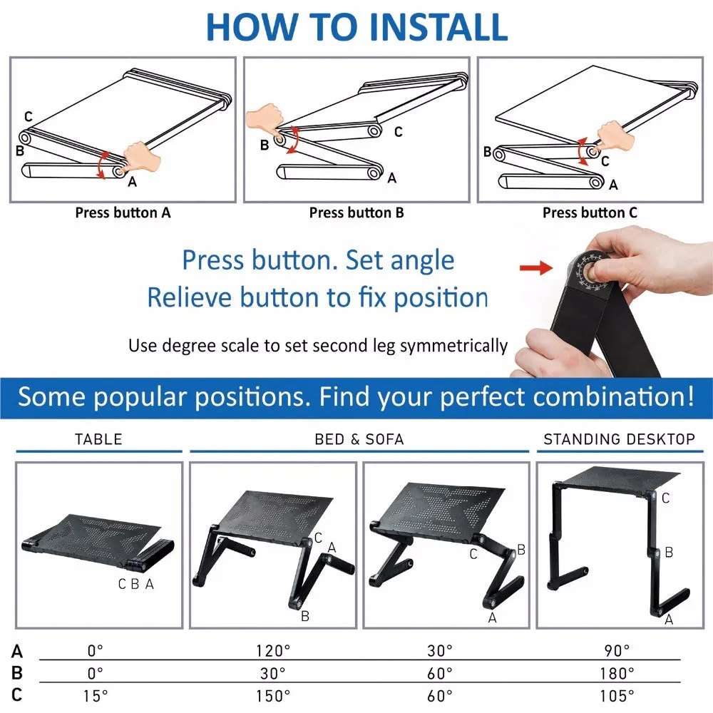 Adjustable Portable Laptop Table