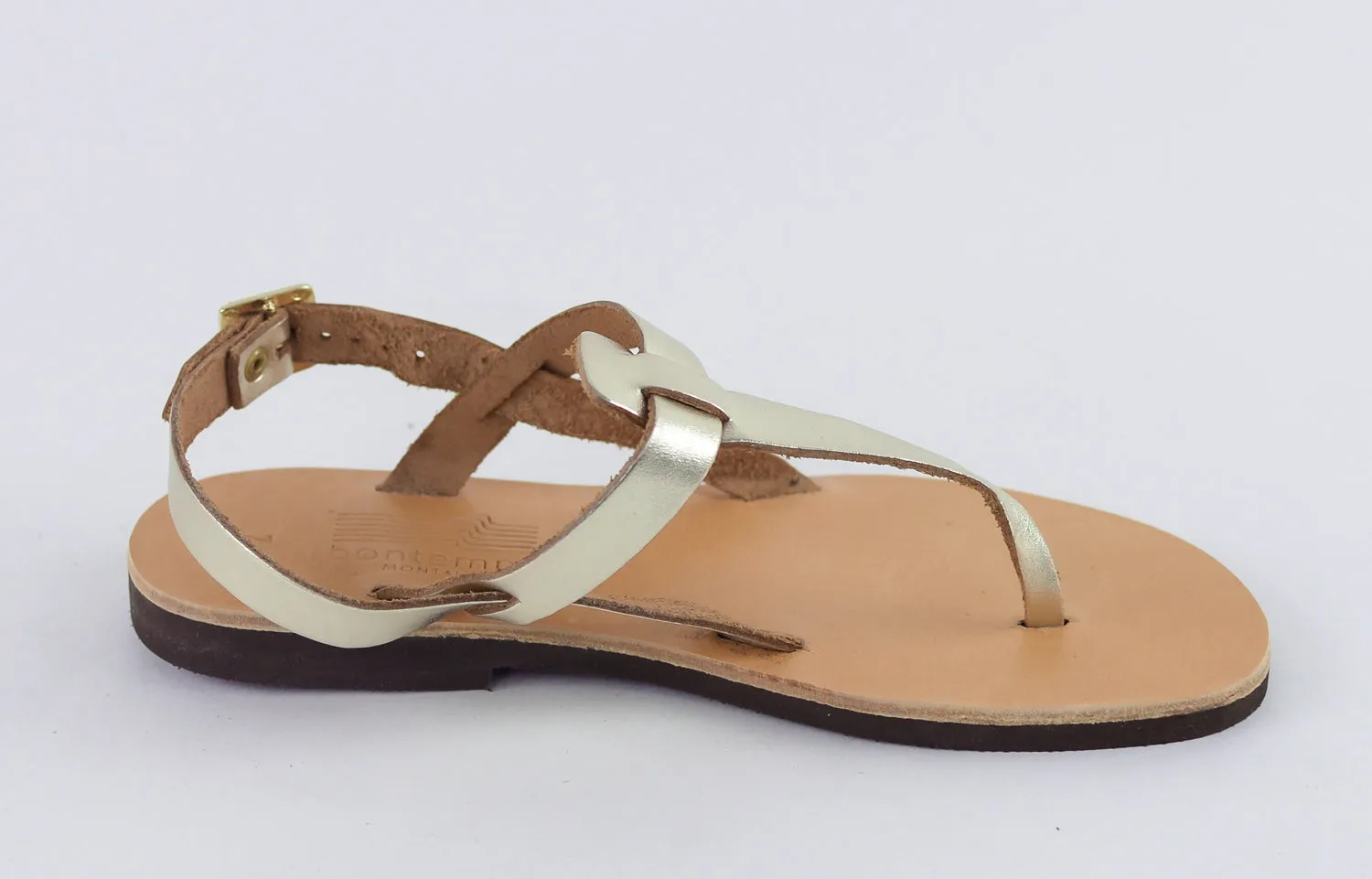 ATHENA GOLD LEATHER SANDALS