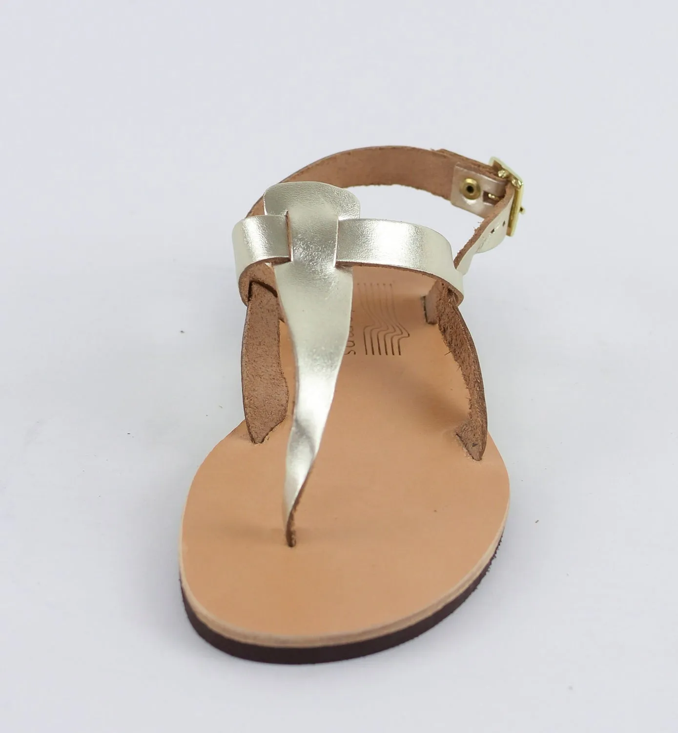 ATHENA GOLD LEATHER SANDALS