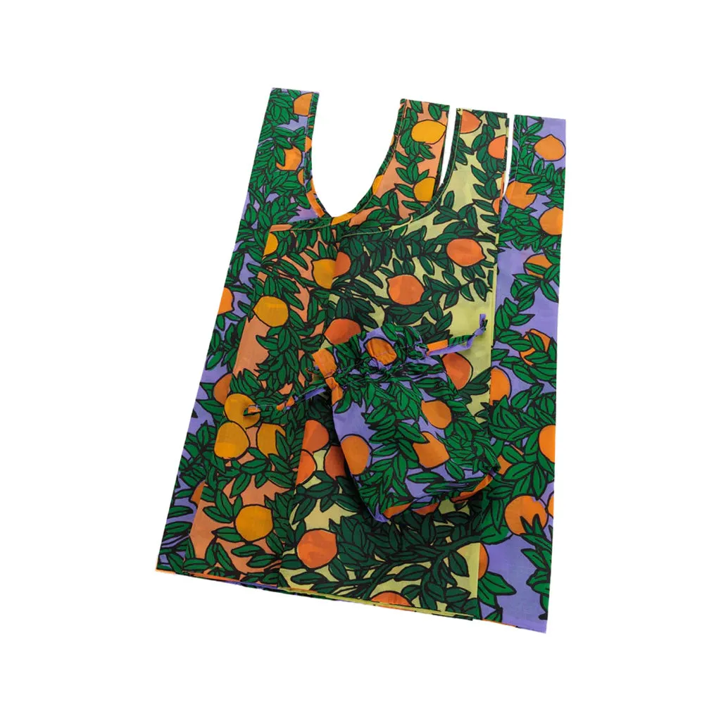Baggu Standard Shopper Bag, Orange Trees, Set of 3