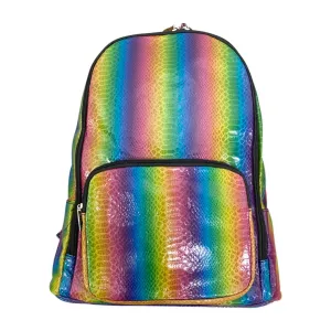 Bari Lynn Black Rainbow Snake Backpack