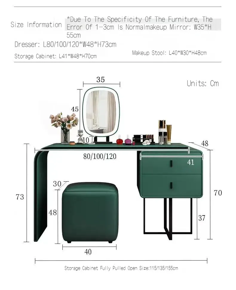 Bedroom Makeup Dresser with Vanity Mirror