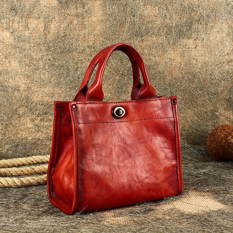 Best Brown Leather Womens Small Handbag Vintage Sqaure Crossbody Purse for Ladies