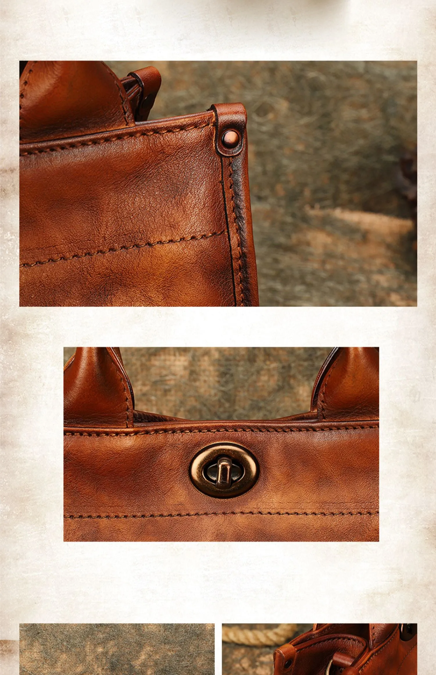 Best Brown Leather Womens Small Handbag Vintage Sqaure Crossbody Purse for Ladies