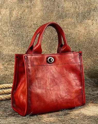 Best Brown Leather Womens Small Handbag Vintage Sqaure Crossbody Purse for Ladies