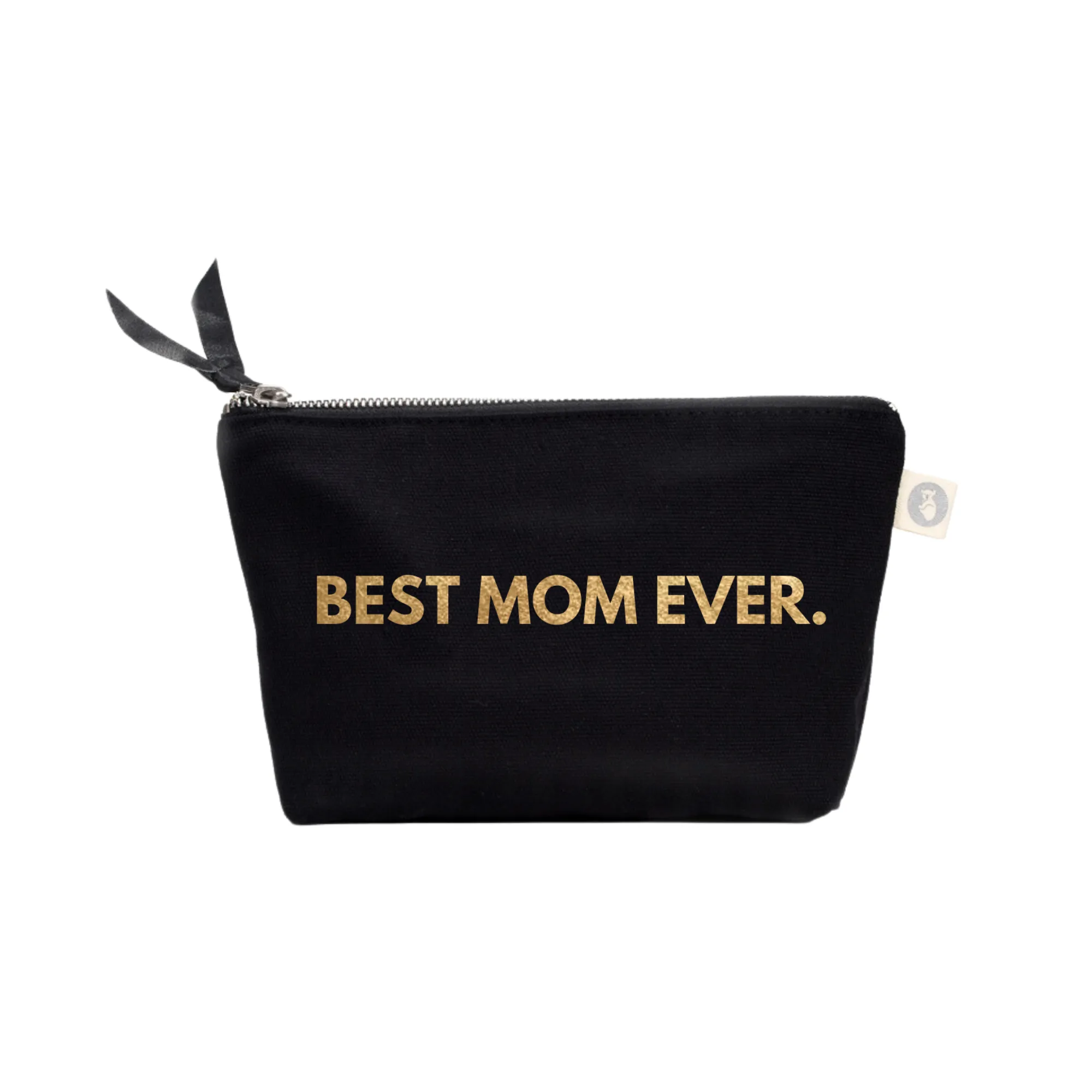 Best Mom Ever Makeup Bag- Black with Gold Foil