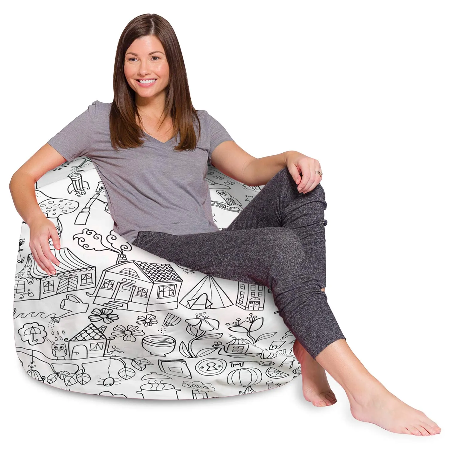 Big Comfy Bean Bag Chair: Posh Beanbag Chairs with Removable