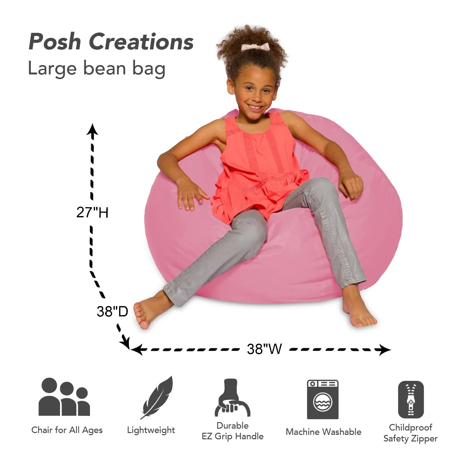 Big Comfy Bean Bag Chair: Posh Beanbag Chairs with Removable