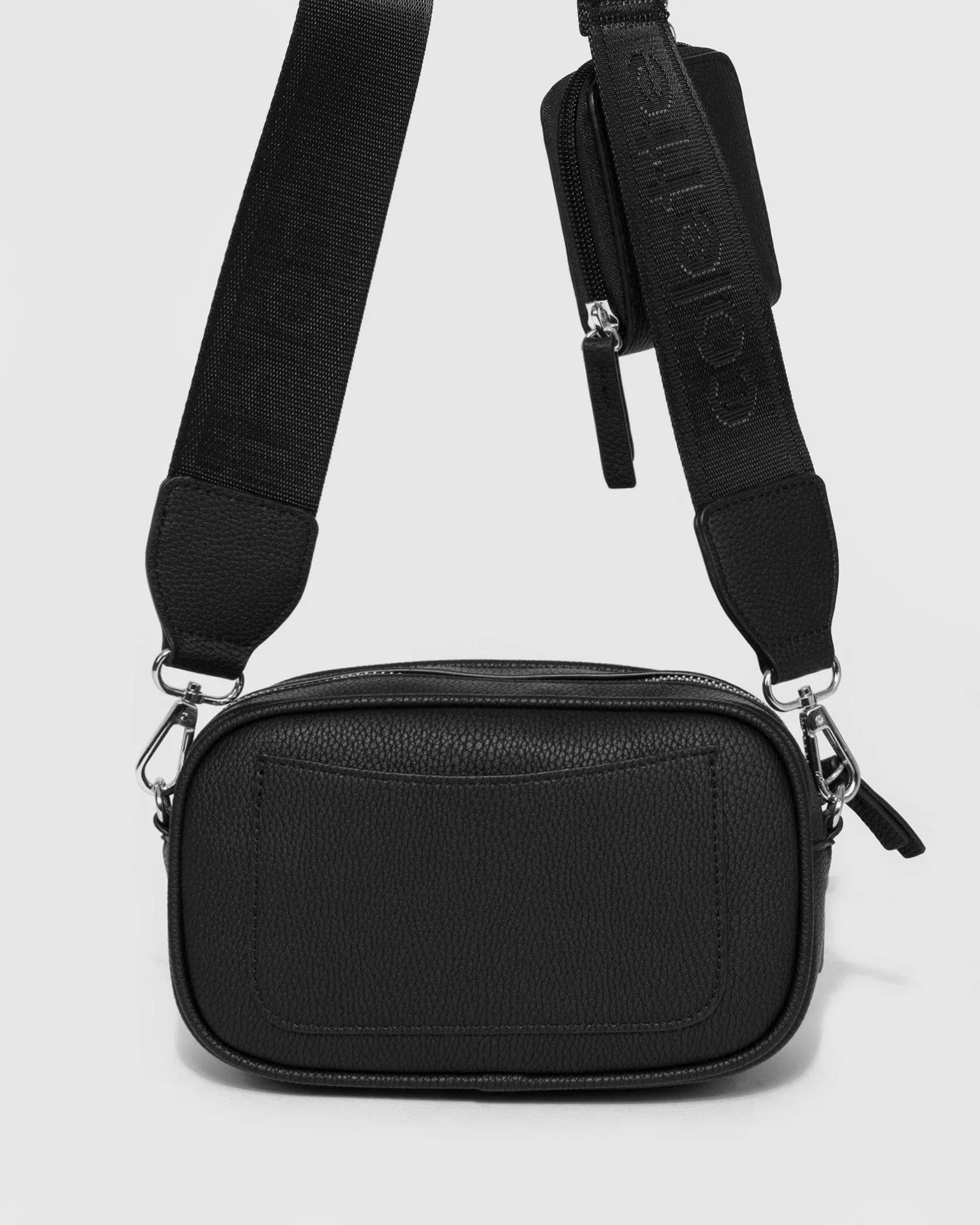 Black And Silver Amalia Webbing Crossbody Bag