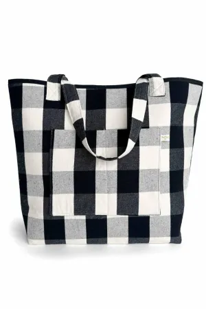 Black Plaid Everyday Leak-Proof Tote Bag