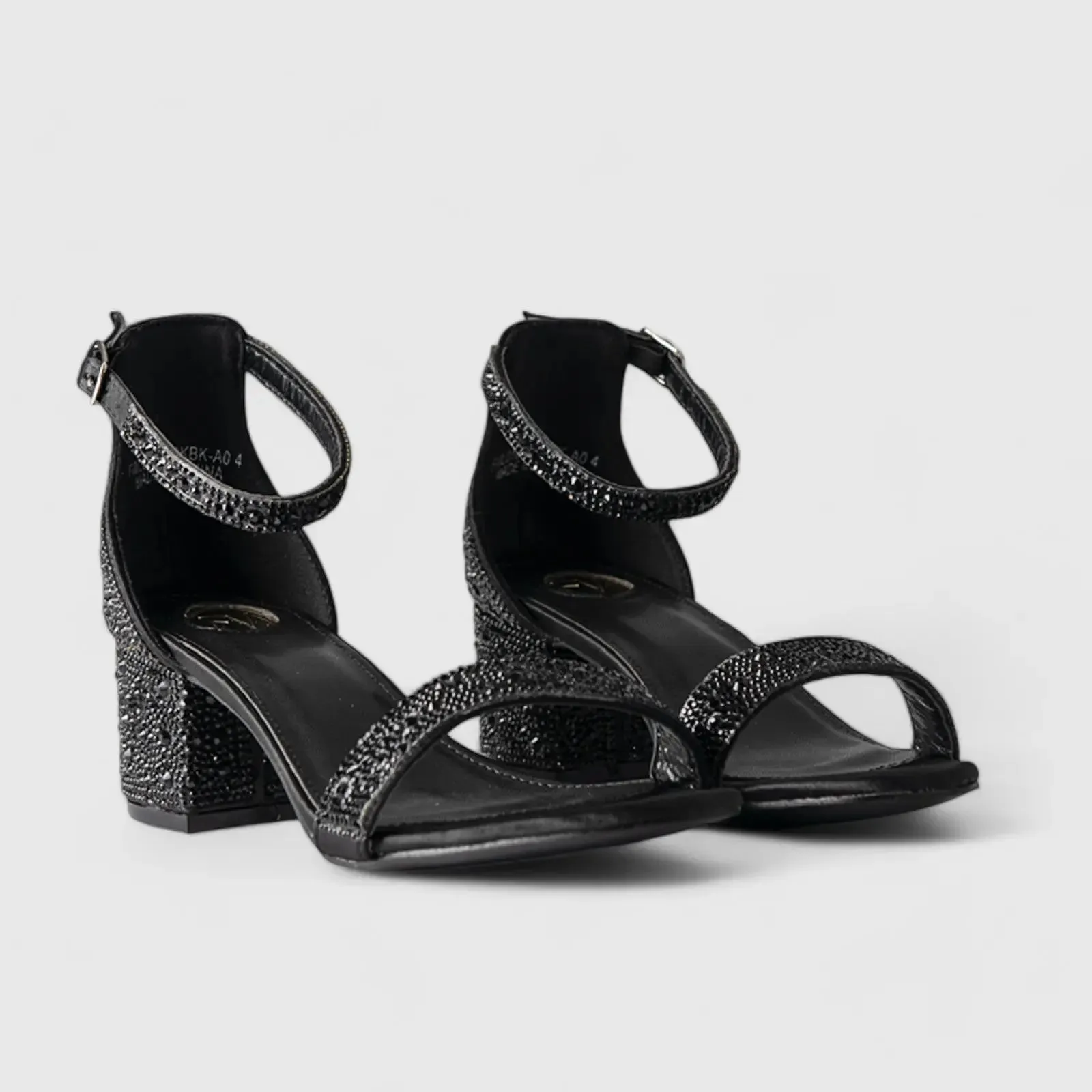Block Heel Evening Sandal Black 01640
