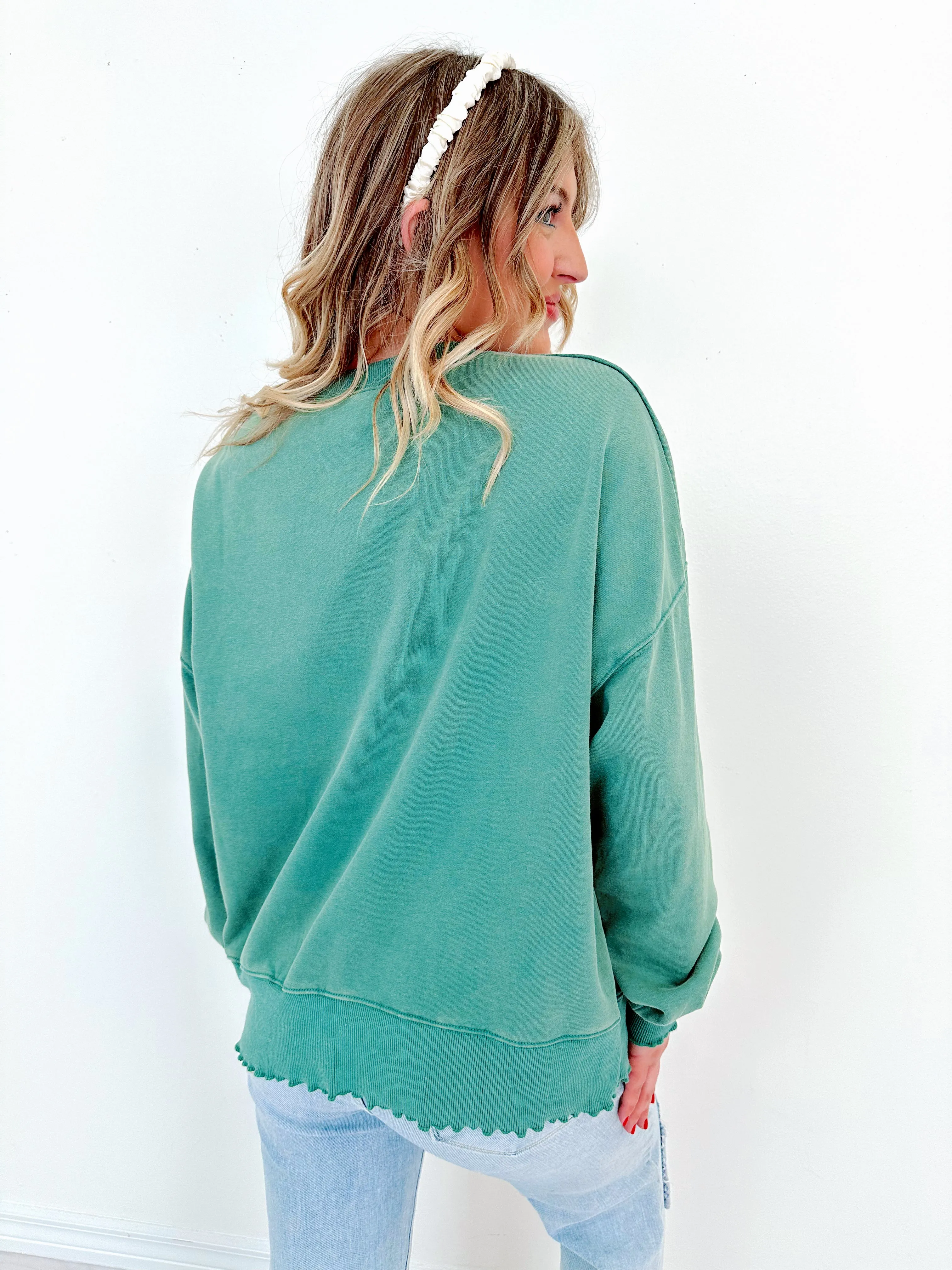 Bowtastic Mineral Washed Graphic Sweatshirt