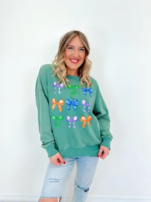 Bowtastic Mineral Washed Graphic Sweatshirt