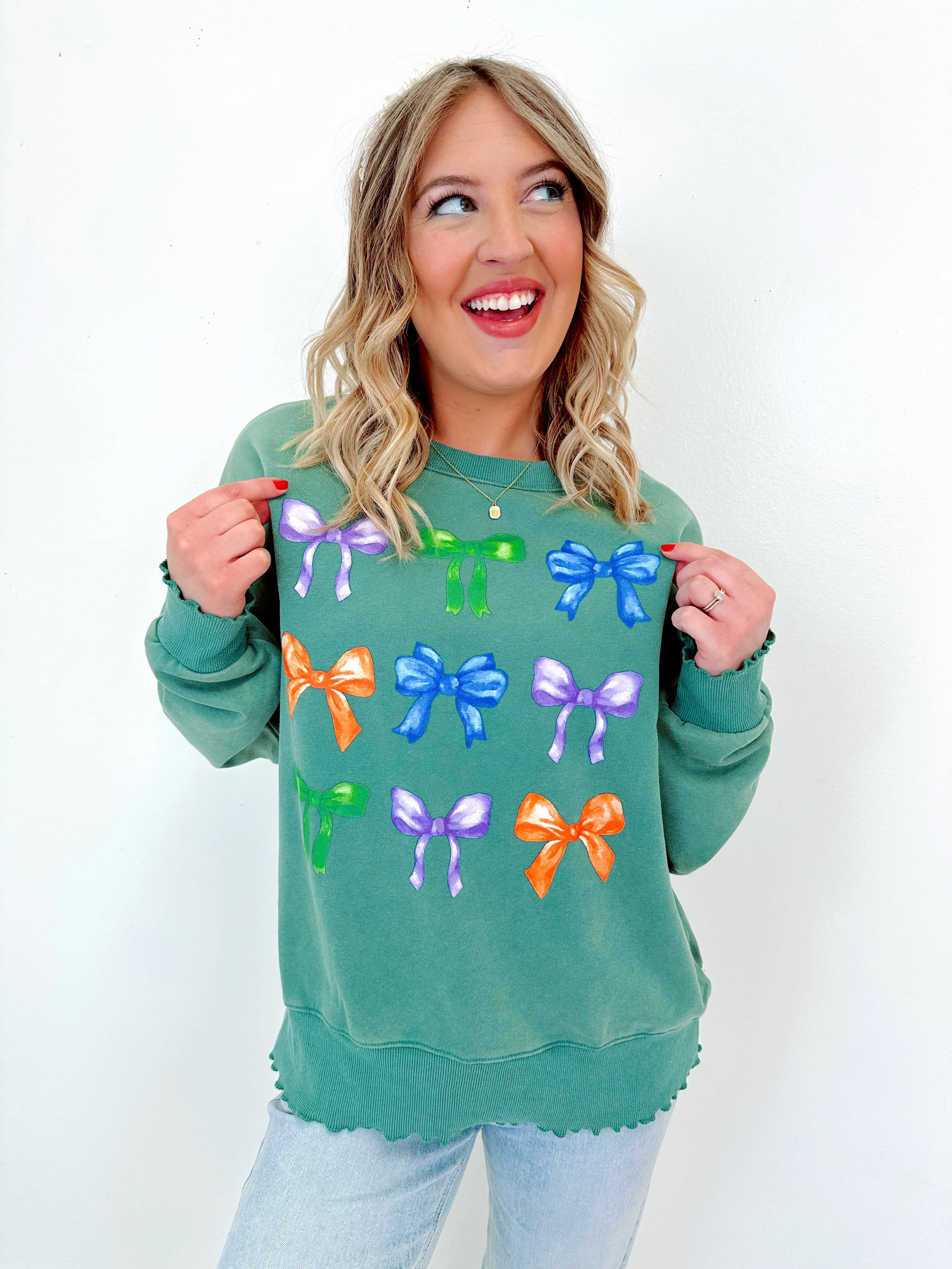 Bowtastic Mineral Washed Graphic Sweatshirt