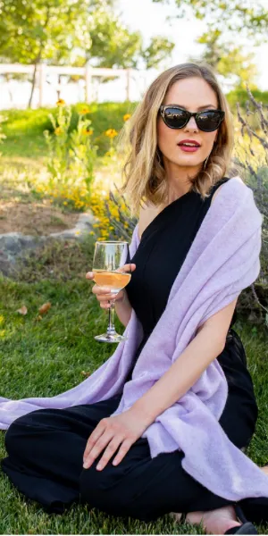 Cashmere Travel Wrap in Lilac