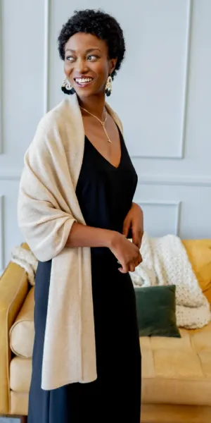 Cashmere Travel Wrap in Oatmeal