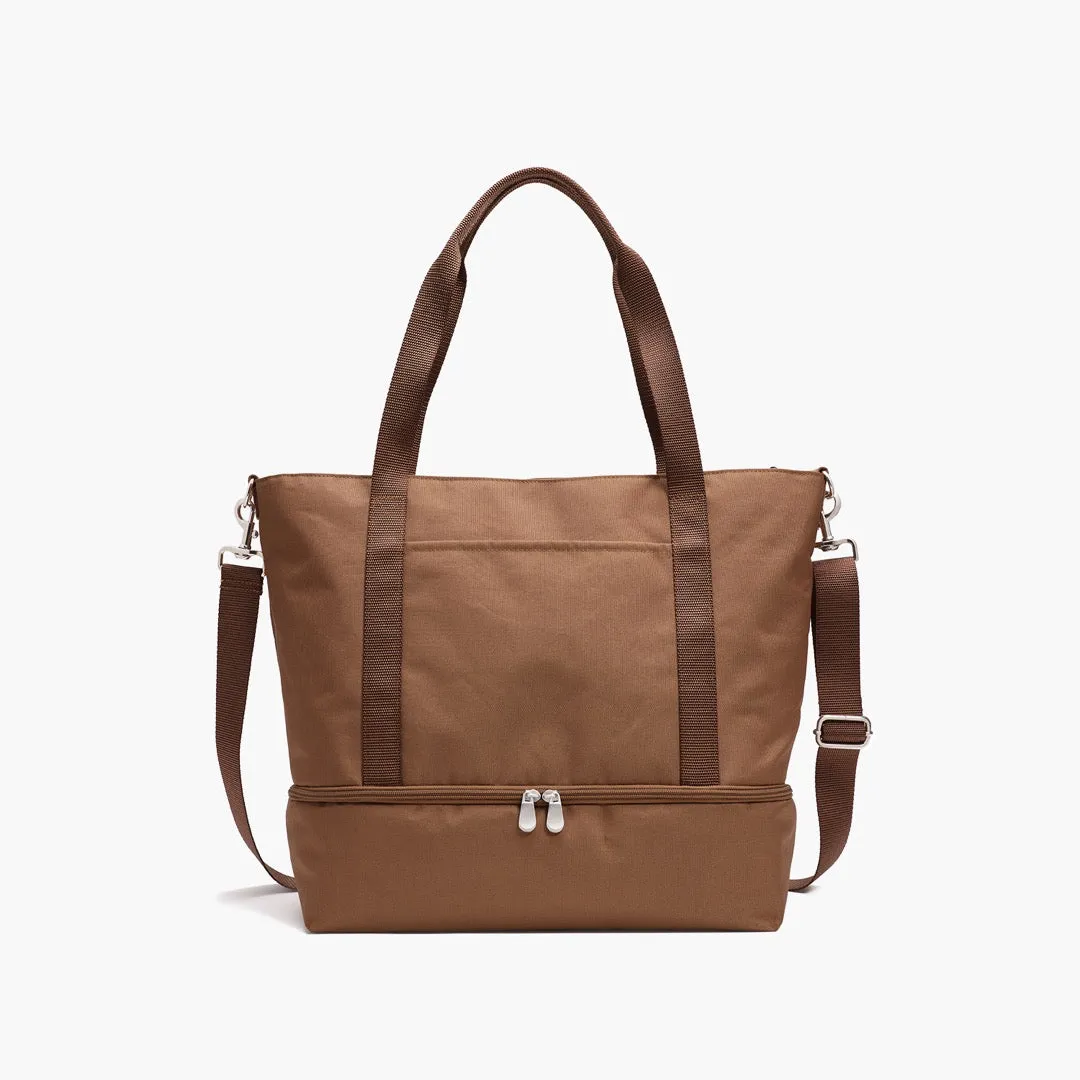 Catalina Deluxe Tote - 600D Recycled Poly - Golden Brown