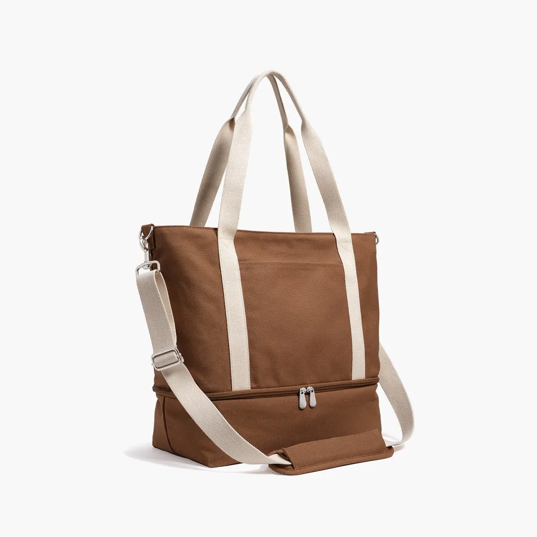 Catalina Deluxe Tote - Eco Friendly Canvas - Golden Brown