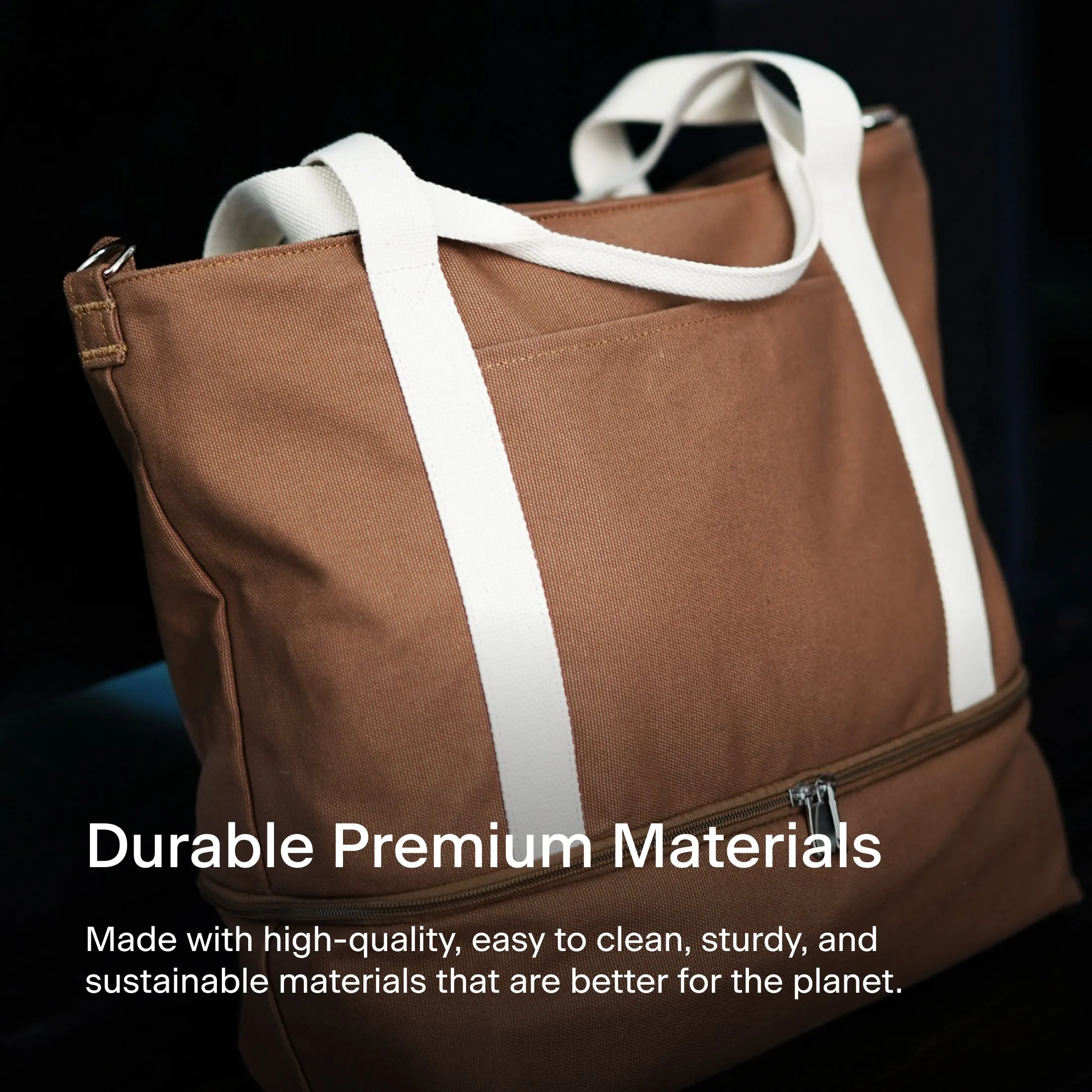 Catalina Deluxe Tote - Eco Friendly Canvas - Golden Brown
