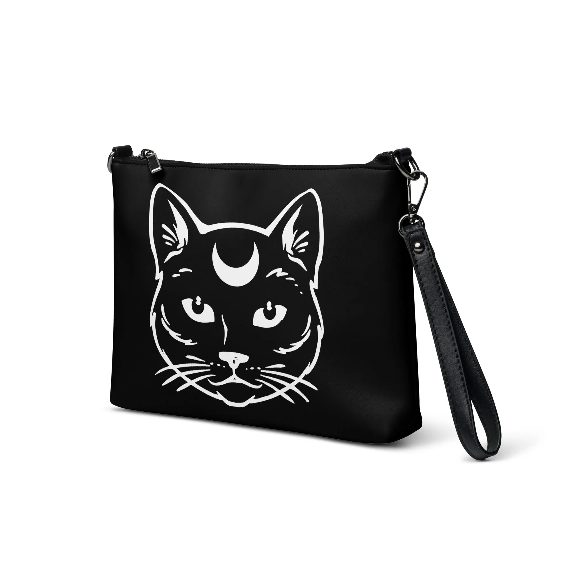 Celestial Black Cat Crossbody Bag