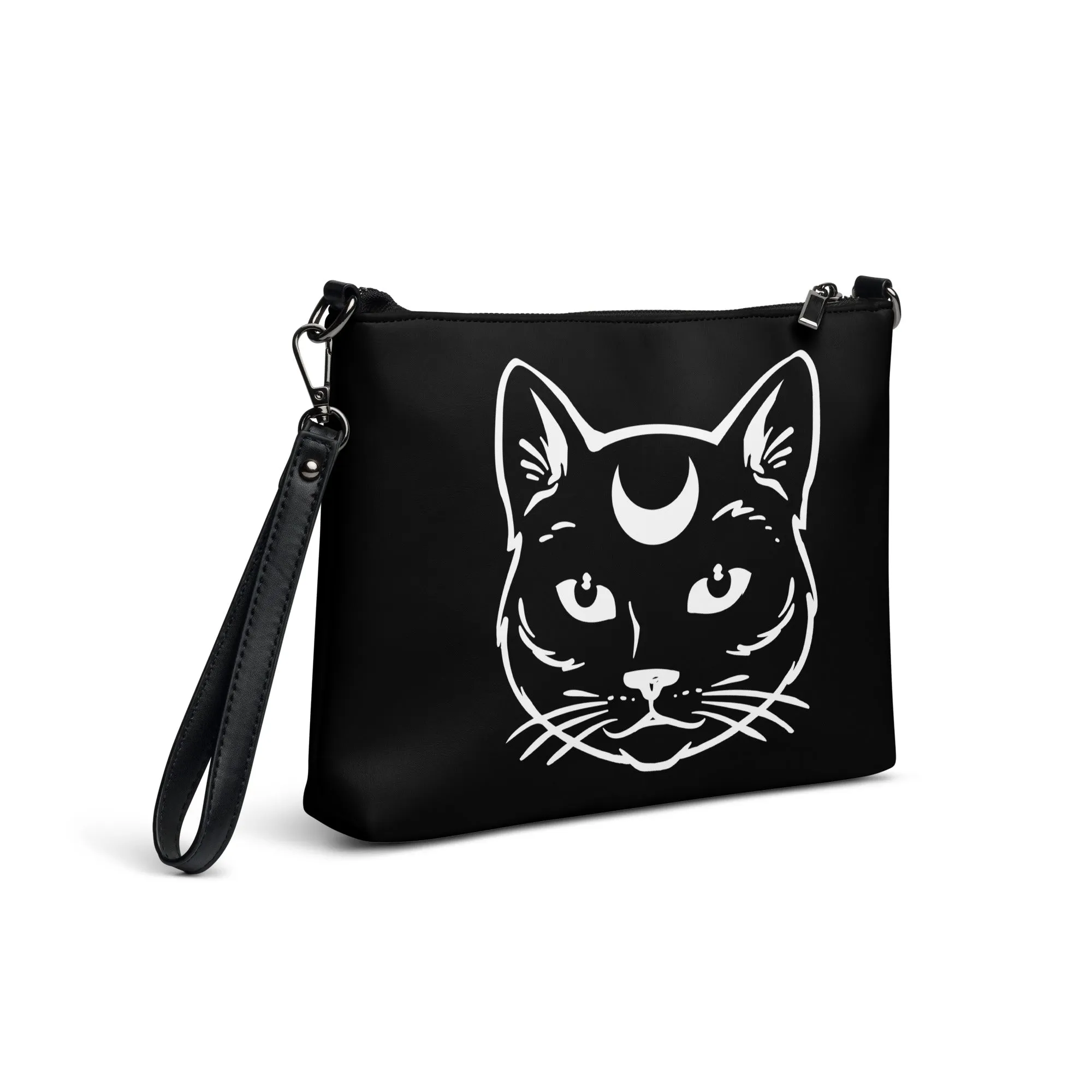 Celestial Black Cat Crossbody Bag