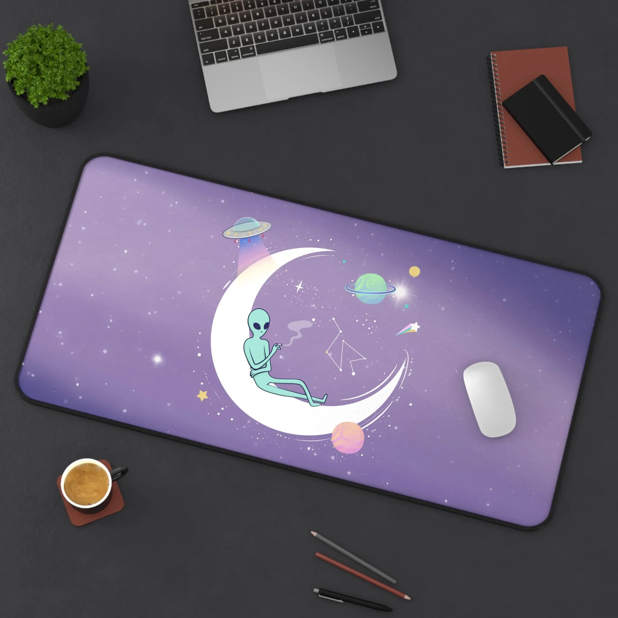 Chilling Alien Space Themed Desk Mat
