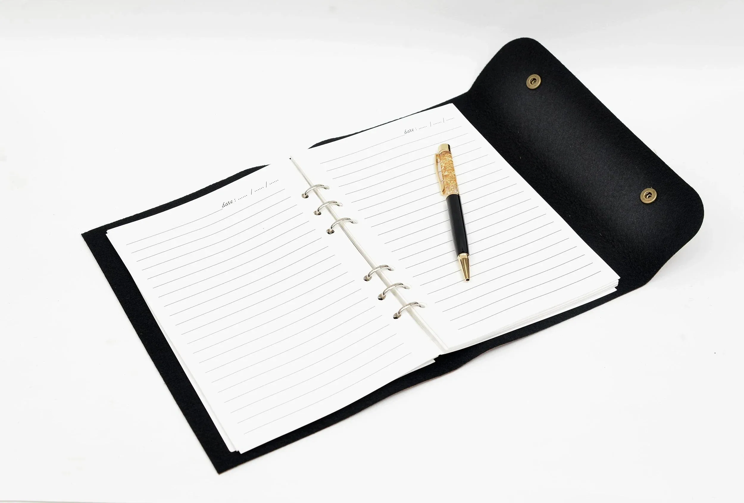 Classy Leather Customized Button Diary (Pink)
