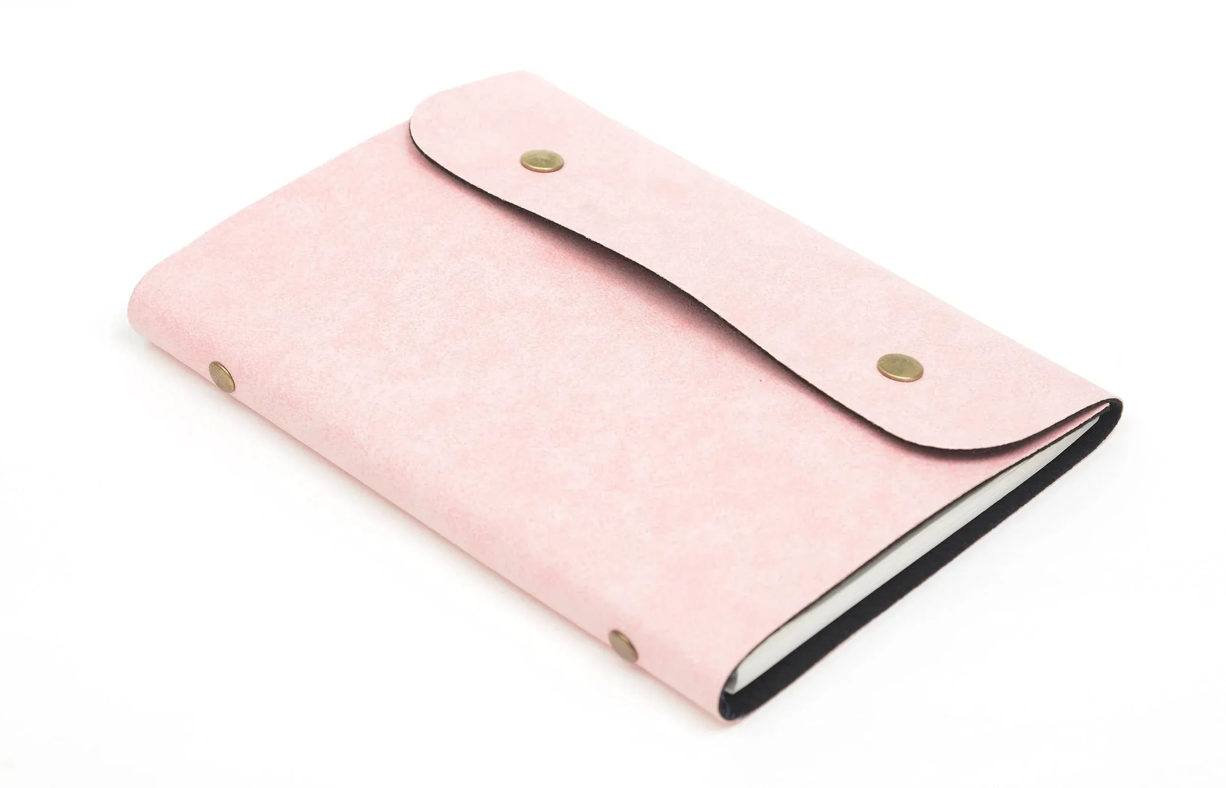 Classy Leather Customized Button Diary (Pink)