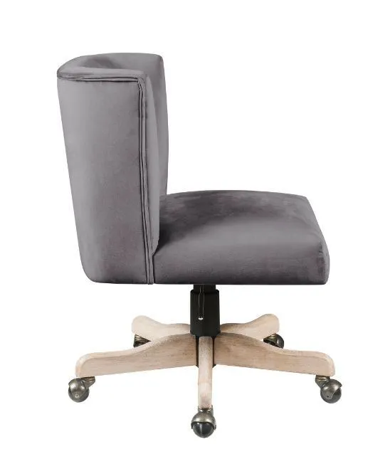 Cliasca Office Chair, Gray Velvet AL