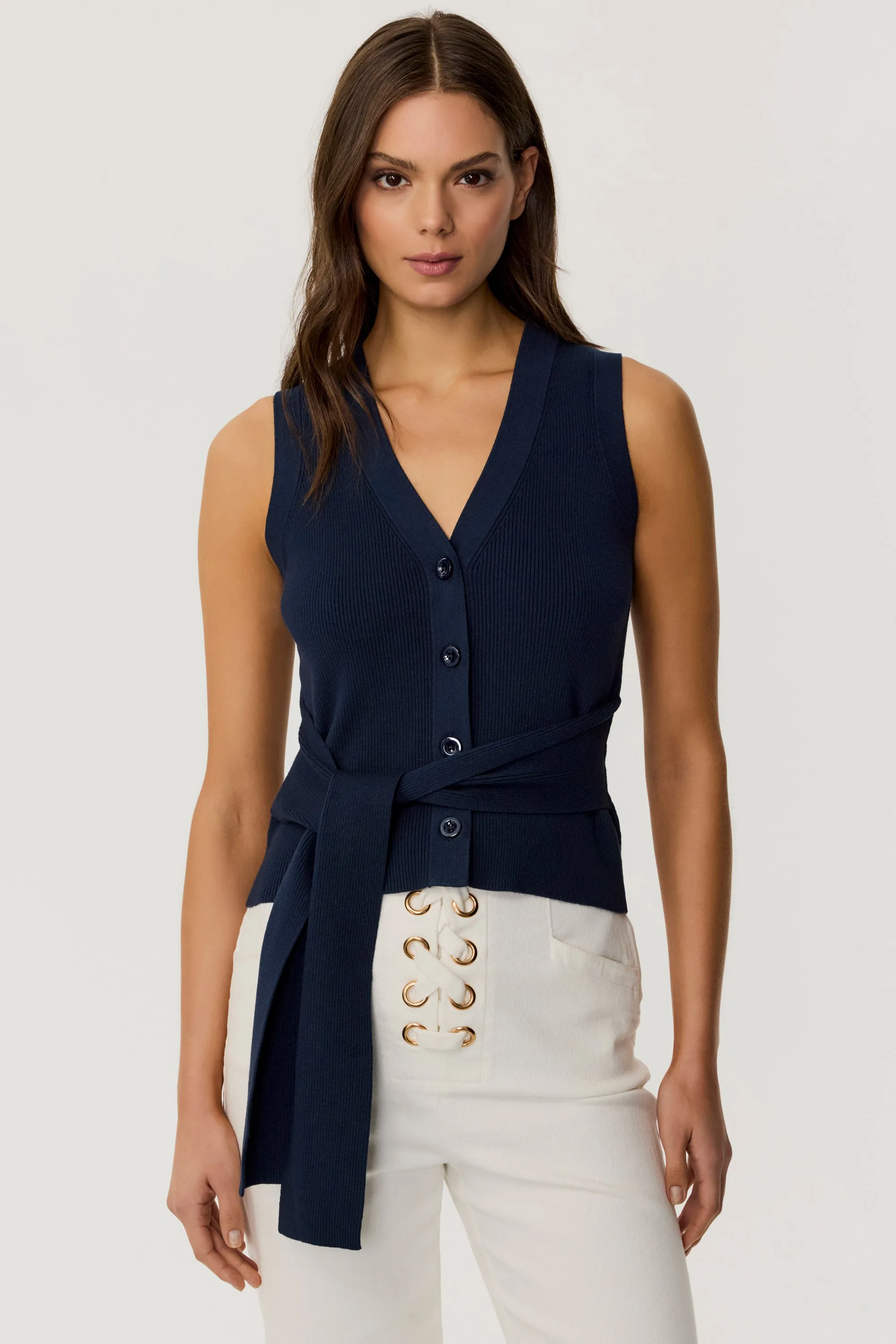 Collins Sleeveless Tie-Front Top