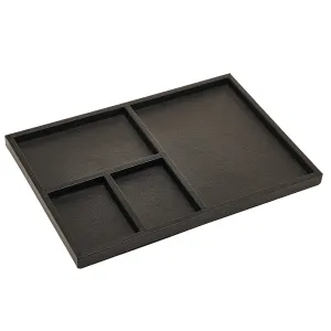 Cowhide Canteen Tray, Nero