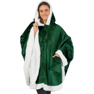 Cozy Plush Sherpa Fleece Wearable Blanket with Hood