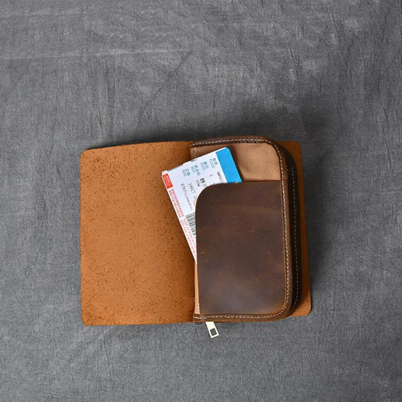 Crazy Horse Leather Men Clutch Vintage Mobile Phone Wallet Card Holder Clutch ESS228