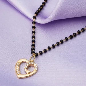 Crystal Heart Pendant Mangalsutra