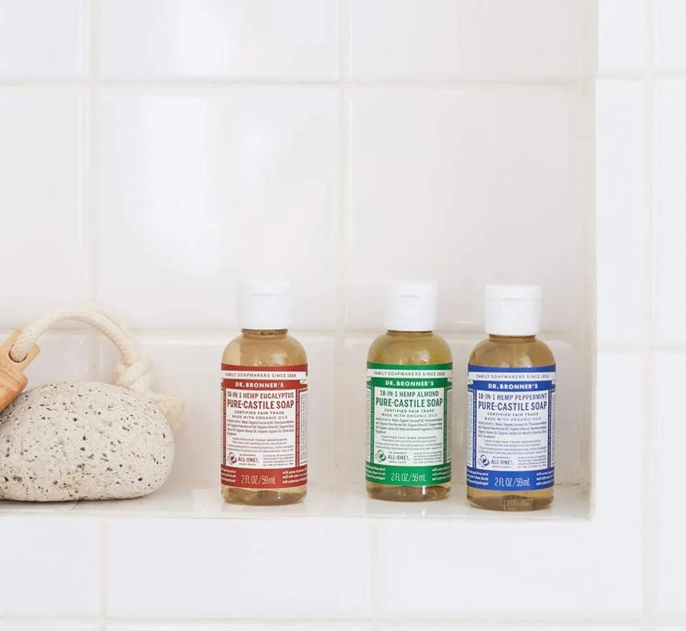 Dr Bronner's Magic Soaps 18-in-1 Hemp Almond Pure-Castile Liquid Soap 60ml