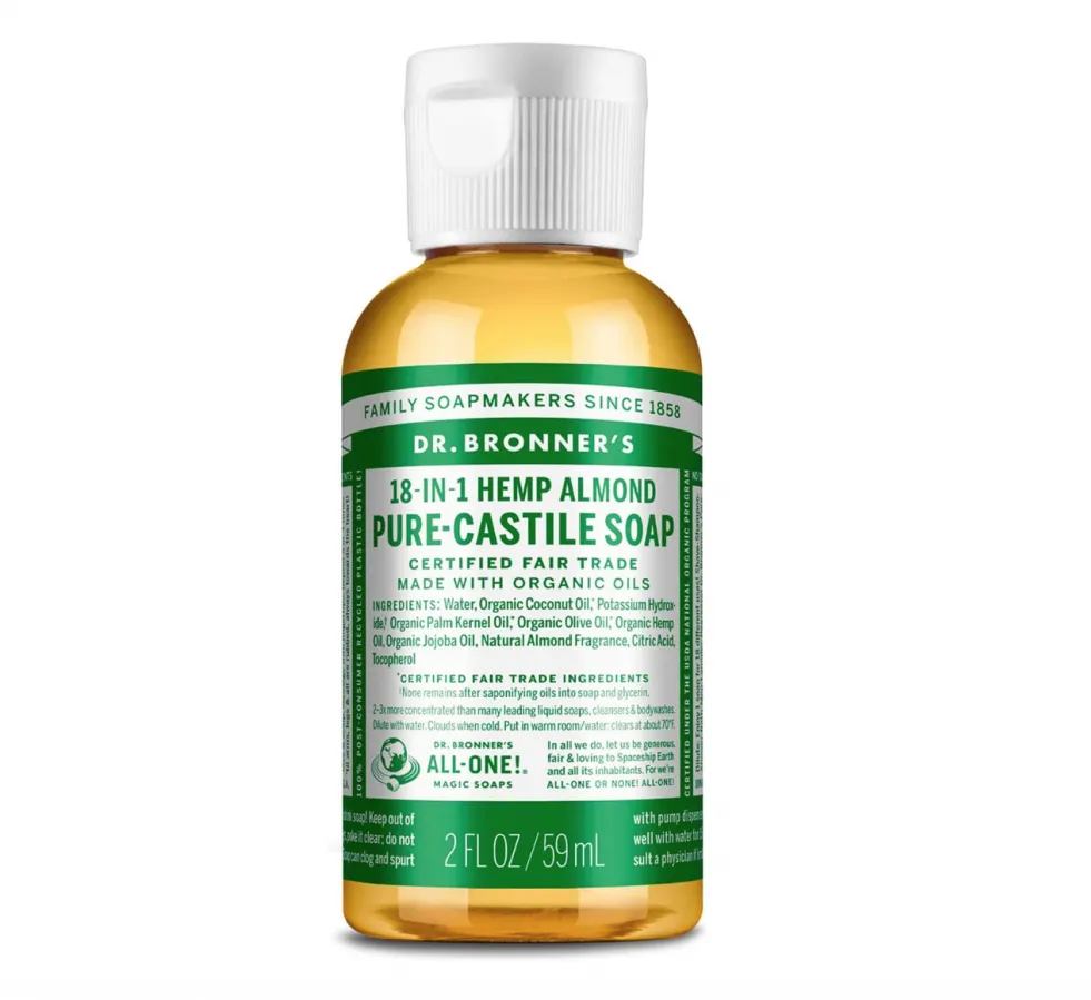 Dr Bronner's Magic Soaps 18-in-1 Hemp Almond Pure-Castile Liquid Soap 60ml