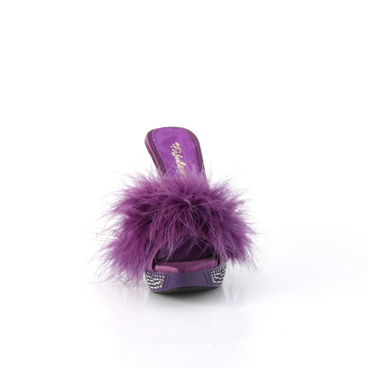 ELEGANT-401F  Purple Marabou-Faux Leather/Purple
