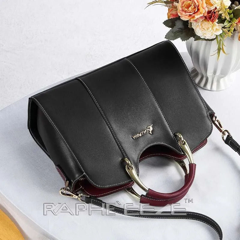 Elegant & Stylish Tote Handbag for Woman - Black Midi Size